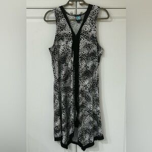 LM Beach Animal Print Pullover Swim Cover Up Tunic L